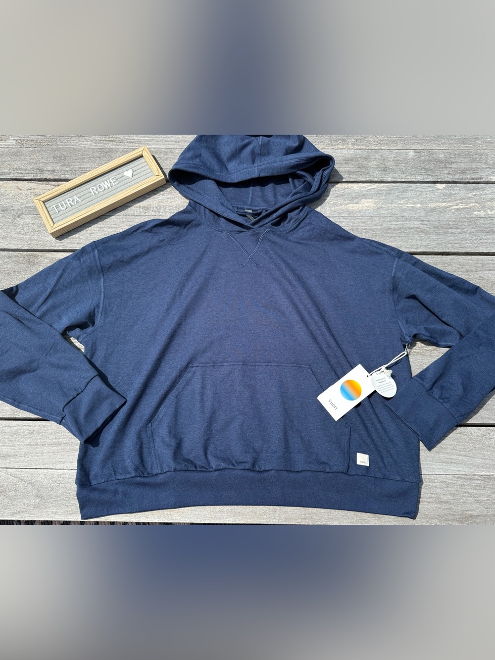 VUORI WOMEN'S HALO MODERN HOODIE blue coast Heather size XL NWT